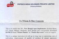Pepsico India Certificate